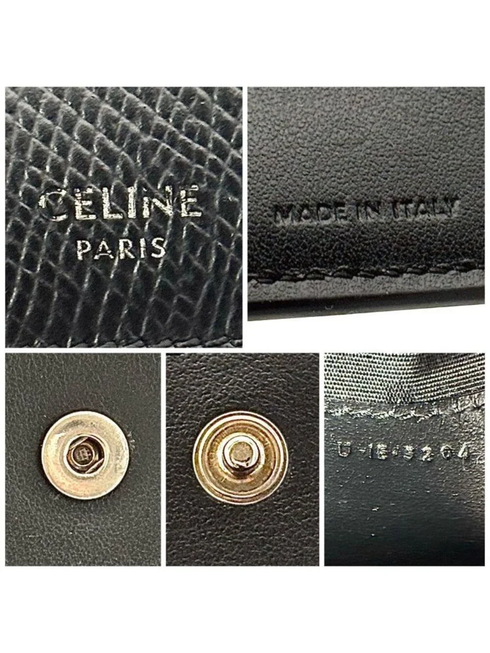 Celine Fold Wallet Bifold Black Billfold Coin Purse